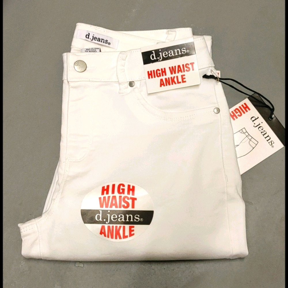 Nwt djeans ankle crisp white stretchy 26.5"…